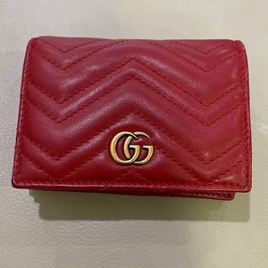 Gucci GG Marmont card case wallet Red